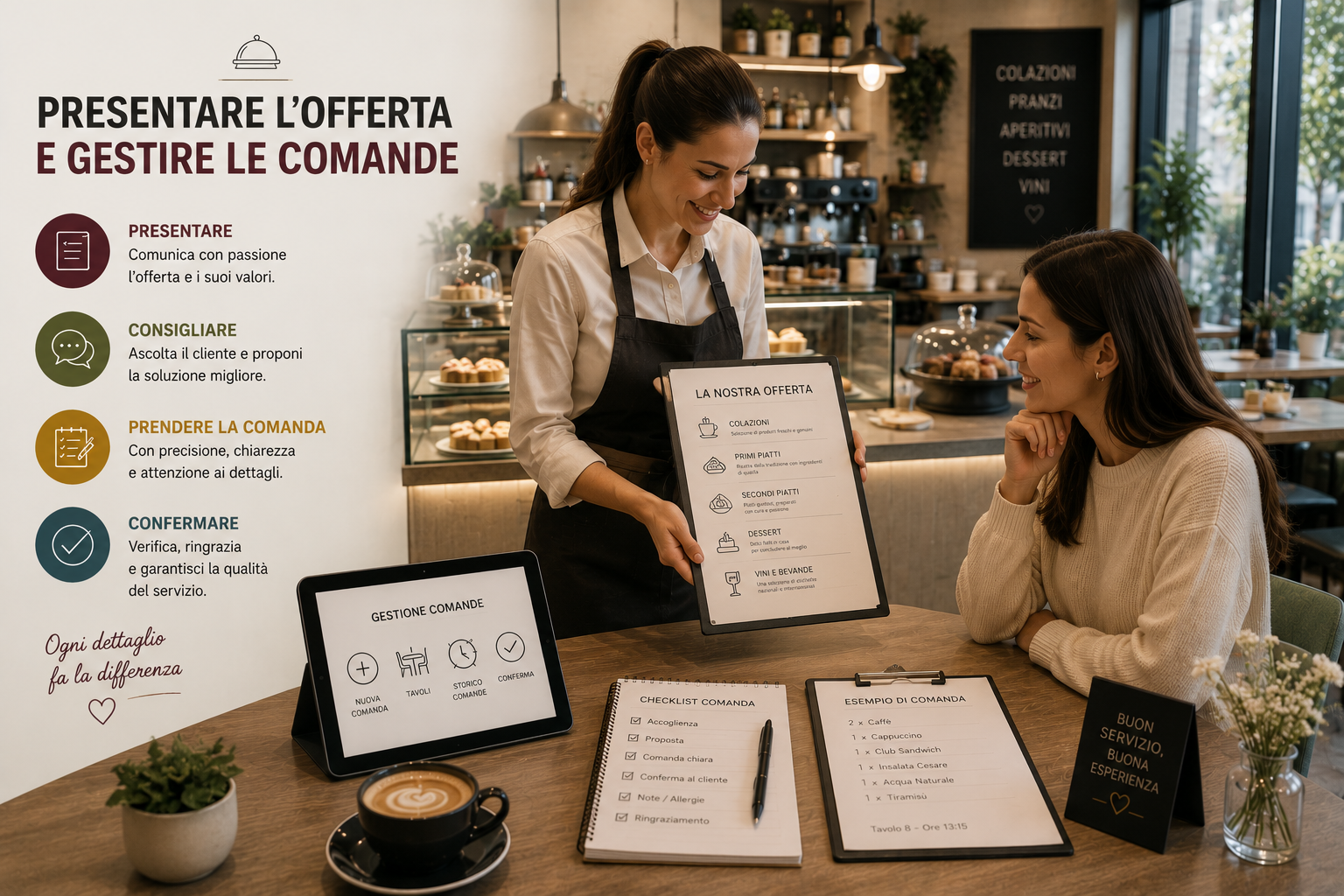 Presentare l’offerta e gestire le comande